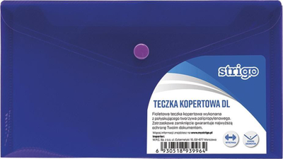 Dosje zarf plastike transparente Strigo DL, vjollcë