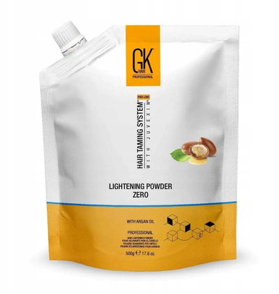 Pluhur zbardhues flokësh Gk Hair Global Keratin Lightening, profesional, 500 g, i kaltër