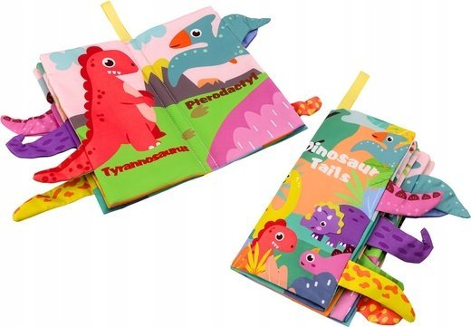 Libër lodër i butë LEAN Toys Animals Dinosaurs Rustling Colorful, për foshnje, shumëngjyrësh