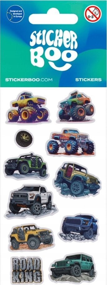Ngjitëse me makina Starpak Sticker Boo Cars, set dekorativ, 7x18 cm, shumëngjyrëshe