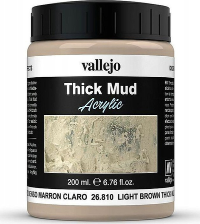 Pastë modelimi Vallejo Thick Mud Light Brown, 200 ml, kafe e çelët
