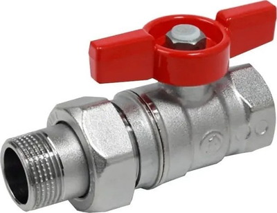 Valvul sferike Giacomini R259X003, 1/2" F M, dorezë T e kuqe