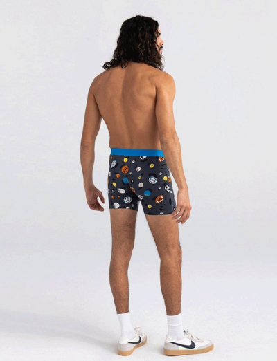 Boxer burrash Saxx Vibe SXBM35, viskozë elastike, print sportiv, gri shumëngjyrësh