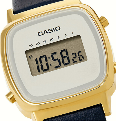 Orë digjitale për femra Casio Vintage LA670WEFL-2EF, e kaltër/artë