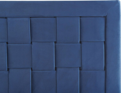 Shtrat dopio Beliani Limoux, 140 x 200 cm, kadife, blu navy