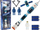 Set lodrash raketë kozmonautike Leantoys Space Rocket, 20 pjesë, 75cm, bardh e kaltër