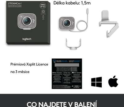 Kamerë Logitech StreamCam C980, e bardhë