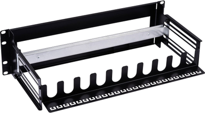 Panel shpërndarës 19" InLine Circuit Breaker Strip 3U, shinë DIN e rregullueshme, çelik, i zi