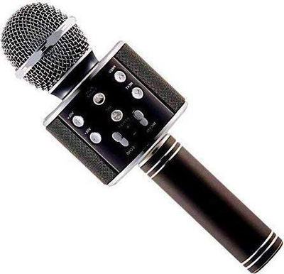 Mikrofon karaoke Pro-Link, dinamik pa tela, me Bluetooth, i zi me argjend