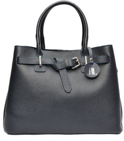 Çantë dore AW25 AL 117, lëkurë e çekiçuar, 25x34x14.5cm, blu e errët