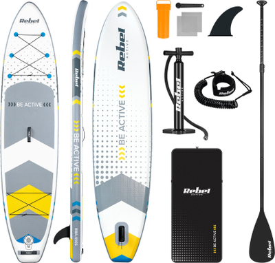 Dërrasë paddle surf me frymë Rebell RBA-4500 WH, me të gjitha aksesorët, e bardhë