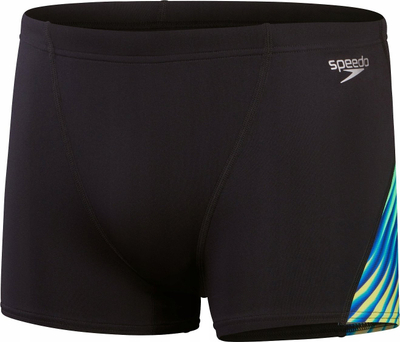 Rroba banje Speedo Allover Digital V-Cut Aquashorts Endurance+ për burra, të zeza