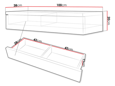 Tavolina grimi Wopandi WP02 (100 x 20 x 38)