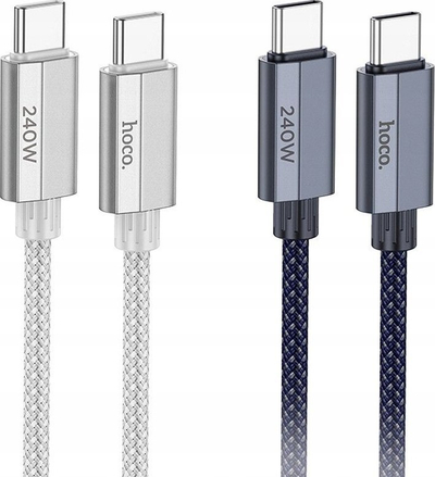 Kabllo karikimi HOCO, USB C në USB C, 240W PD 3.1, e zezë