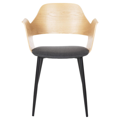 Karrige ngrënieje Delf 48x55x76Hcm (HM9617.04), gri/ zezë