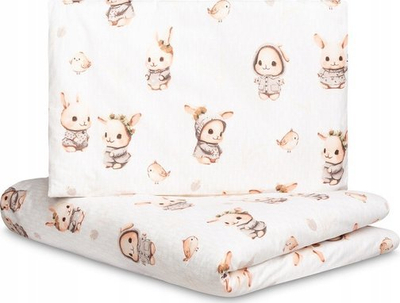 Set shtrati për kalamaj Beige Bunnies, 2 copë, 100x135 cm, bezhë