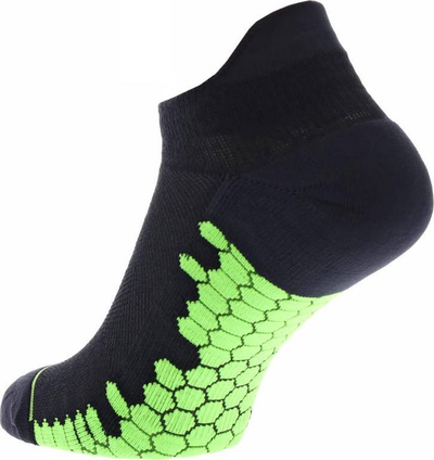 Çorape vrapi inov-8 TrailFly Sock Low, 2 palë, Merino, të zeza jeshile