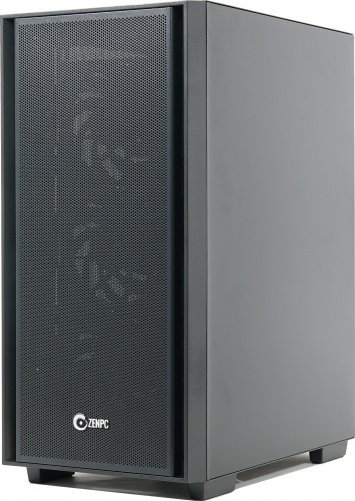 Kutia e kompjuterit ZenPC Flow TG, Midi Tower, 4 fresa P12 PWM ARGB, e zezë