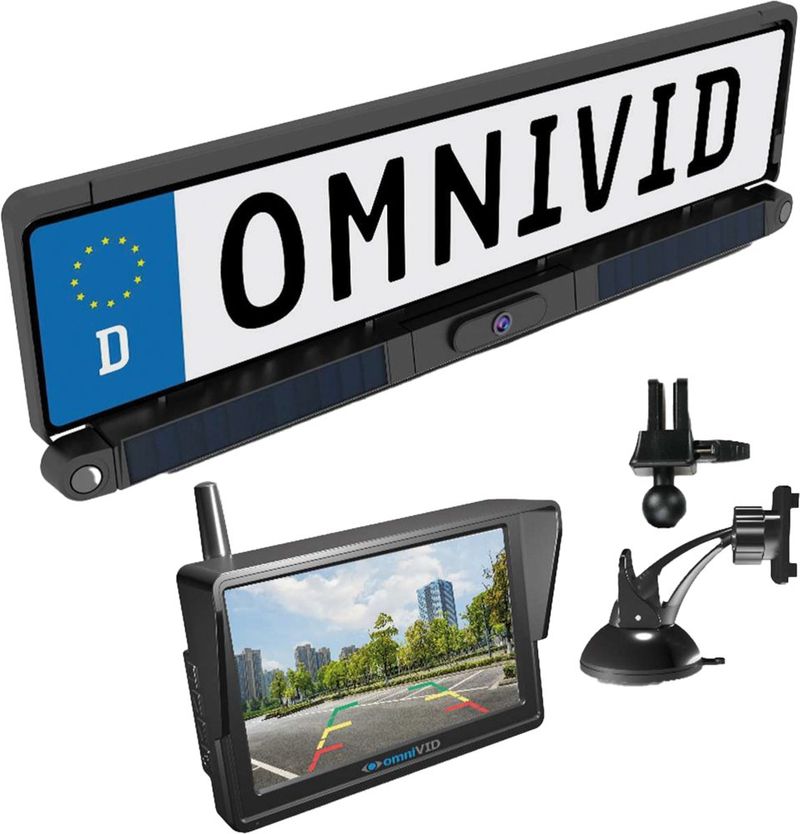 Sistem parkimi omniVID Solar6, kamera me energji diellore, monitor 5", i zi