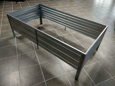 Kopsht i ngritur Klasika Garden, metal i galvanizum, 150 x 75 x 30 cm, gri