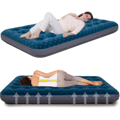 Dyshek ajri Jilong Flocked Mattress 24501, 191x73x22 cm, për një person, blu gri