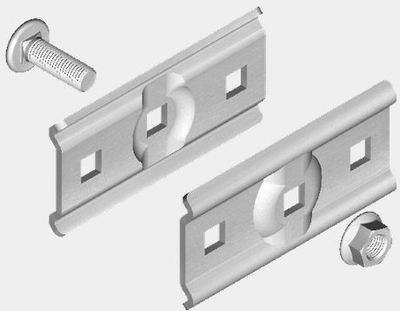 Klemë montimi Baks Screw Clamp USSPW/USSPWO E90, çelik i galvanizuar, për wire mesh, argjendtë