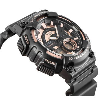 Orë dore Casio AEQ-110W-1A3VDF, analogjike digjitale, 10 ATM, e zezë
