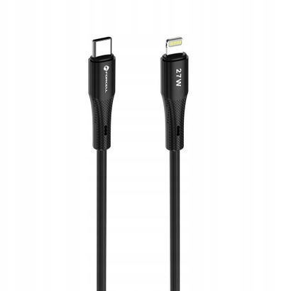 Kabllo USB Forcell F-ENERGY C346, Type C në Lightning, 27W PD, 1m, e zezë