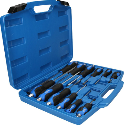 Set kaçavidash Brilliant Tools BT034012, 12 copë, Slot edhe Phillips, blu