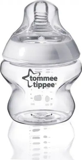 Biberon Tommee Tippee Closer to Nature, 150ml, cuçe 0m+, transparent