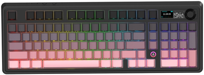 Tastierë mekanike AJAZZ AK980 V2, RGB, wireless 2.4GHz Bluetooth, zezë rozë