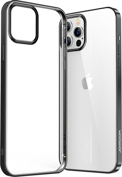 Mbulesë telefoni Joyroom JR-BP796 për iPhone 12 Pro Max, ultra e hollë, transparente, me kornizë metalike të zezë