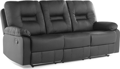Set ulëse dhome dite BERGEN, lëkurë sintetike, mekanizëm manual recliner, i zi