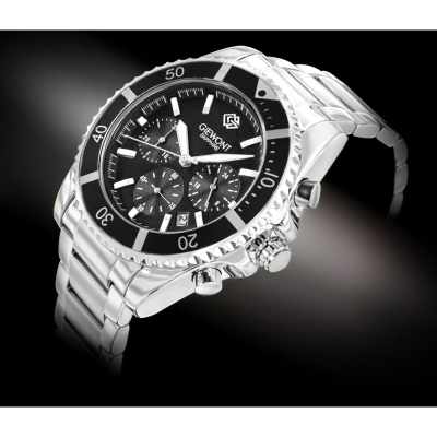 Ora dore Giewont GW3970-B2, kronograf, xham safiri, argjendi