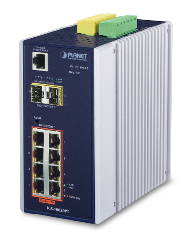 Switch rrjeti Planet IGS-10020PT, 8 PoE, i zi