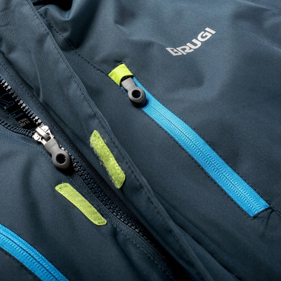 Jakne ski për kalamoj Brugi Jacket 1AHP Jr, poliester, me kapuç, navy