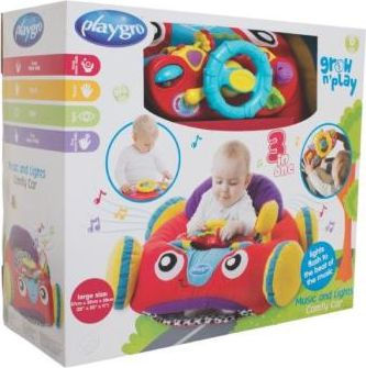 Makinë lodër Playgro Comfy Car, muzikë dhe drita, për kalamaj 2-4 vjeç, e kuqe