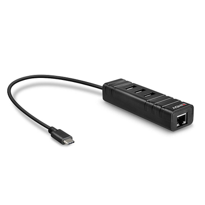 Adapter USB C Lindy, hub USB 3.2, Gigabit Ethernet