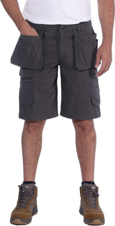 Shorce cargo Carhartt Steel Multipocket, Rugged Flex, gri e errët, W38