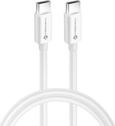 Кабел USB C во USB C Forcell F Energy C338, 60W, 0.25m, бел