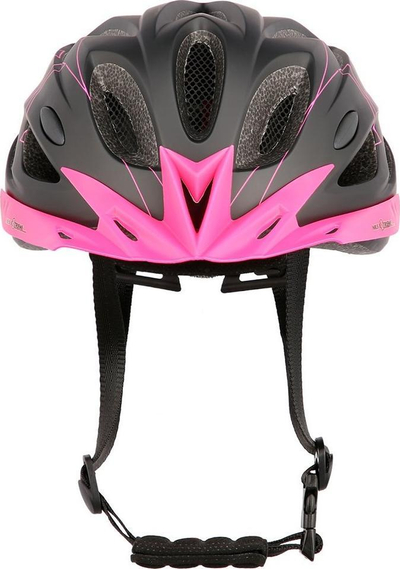 Helmetë biçiklete Nils Extreme MTW291, M 55-58 cm, me vrima ajrimi, e zezë me rozë