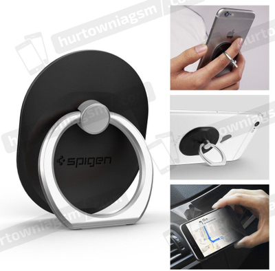 Држач прстен за телефон Spigen Style Ring, универзален, со држач за автомобил, црн