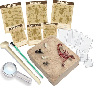 Set eksperimentesh KidzLabs Creepy Crawly Digging Kit, lodër edukative gërmimi, për kalamaj 5+