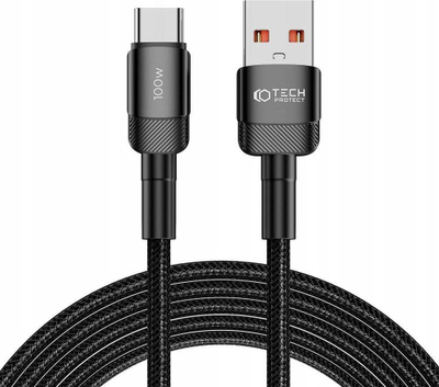 Kabllo USB Tech-protect UltraBoost Evo, USB në USB-C, 100W 5A 3m, i zi