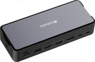 Doking stacion Verbatim CDS-15S, USB 3.2 Type C, 2x HDMI dhe DisplayPort, i zi gri