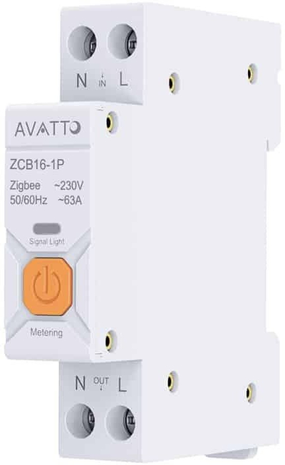 Ndërprerës inteligjent Avatto ZCB16 1P, ZigBee 3.0, 63A, i bardhë