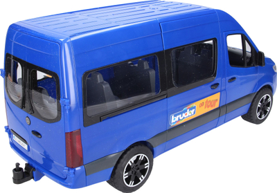 Lodër furgon Bruder MB Sprinter Transfer 02670, me figura, blu