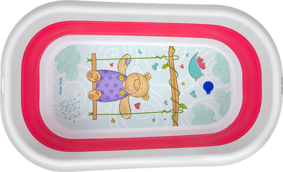 Склоплива када за бебе Milly Mally Folding Baby Bath, термо–сензор, аква розова