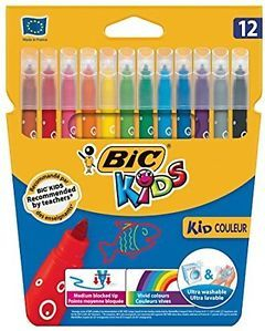 Markera me ngjyra Bic Kid Couleur, set 12 copë, me bazë uji
