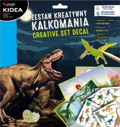 Set kreativ Derform Dinosaur Transfers, fleta me transfera, shkop druri, shumëngjyrësh